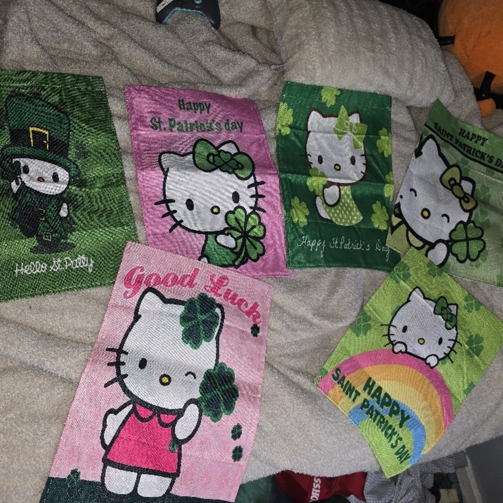 Hello Kitty St. Patrick's Day flags rare exclusive - Set of 6